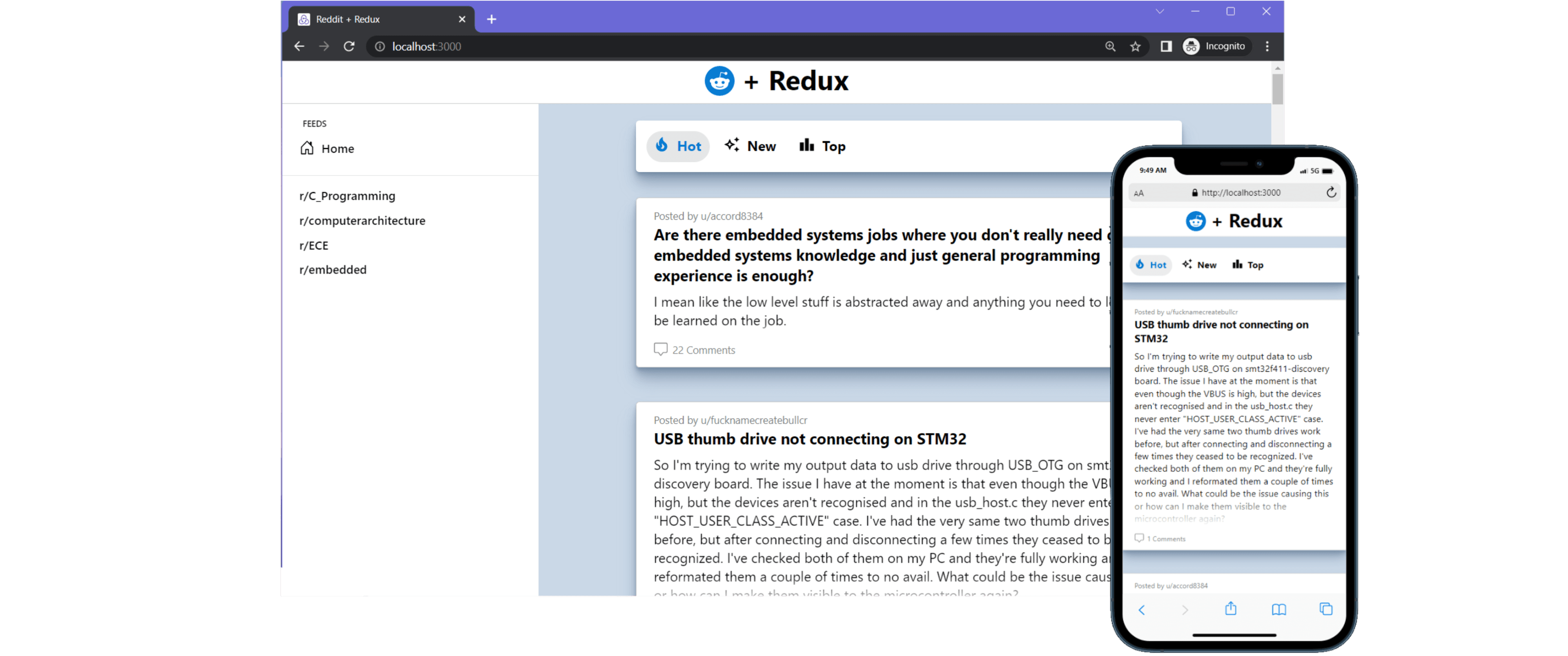 Demo photo of Reddit Redux project